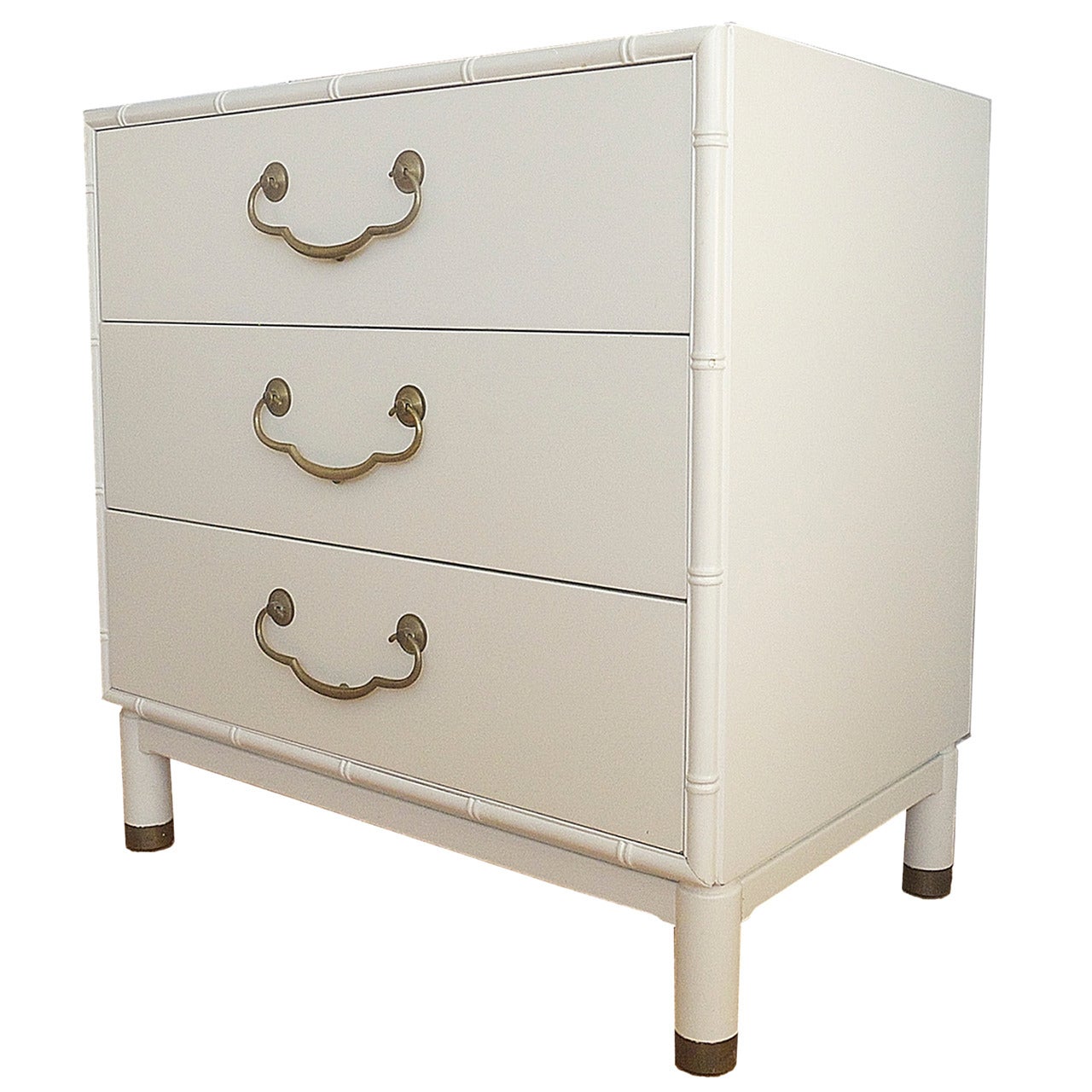 Henredon Three-Drawer Dresser with Brass Detail in the Manner of Dorothy Draper