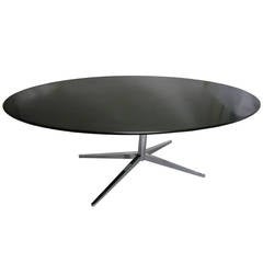 Large Florence Knoll Oval Dining Table in Ebonized Oak