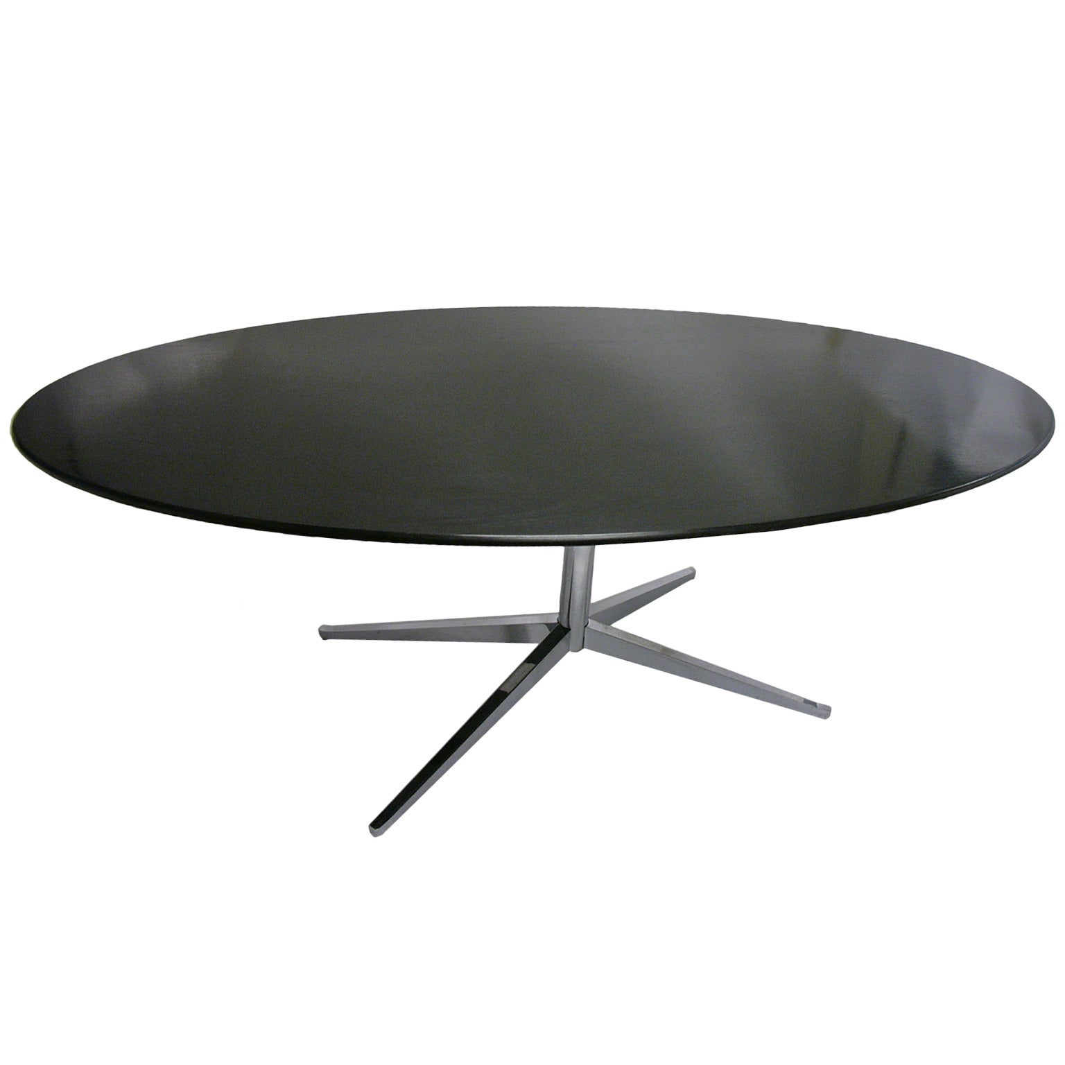 Large Florence Knoll Oval Dining Table in Ebonized Oak