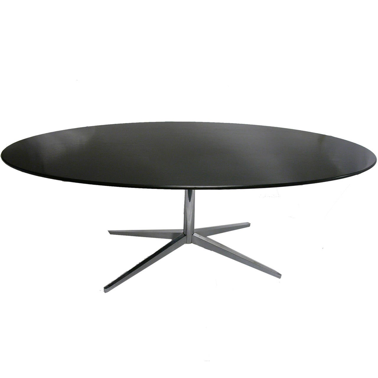 Mid-Century Modern Large Florence Knoll Oval Dining Table in Ebonized Oak