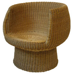 Rattan Pod Chair in the Manner of Eero Aarnio