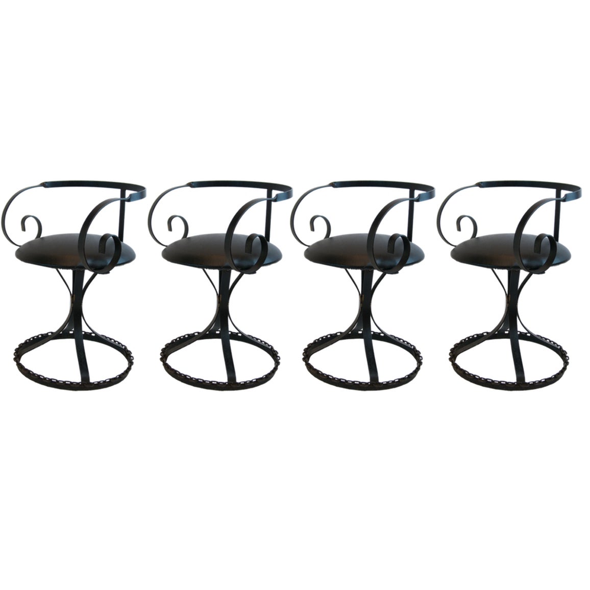 Marble-Top Chain Link Garden Patio Set in the Manner of George Mulhauser