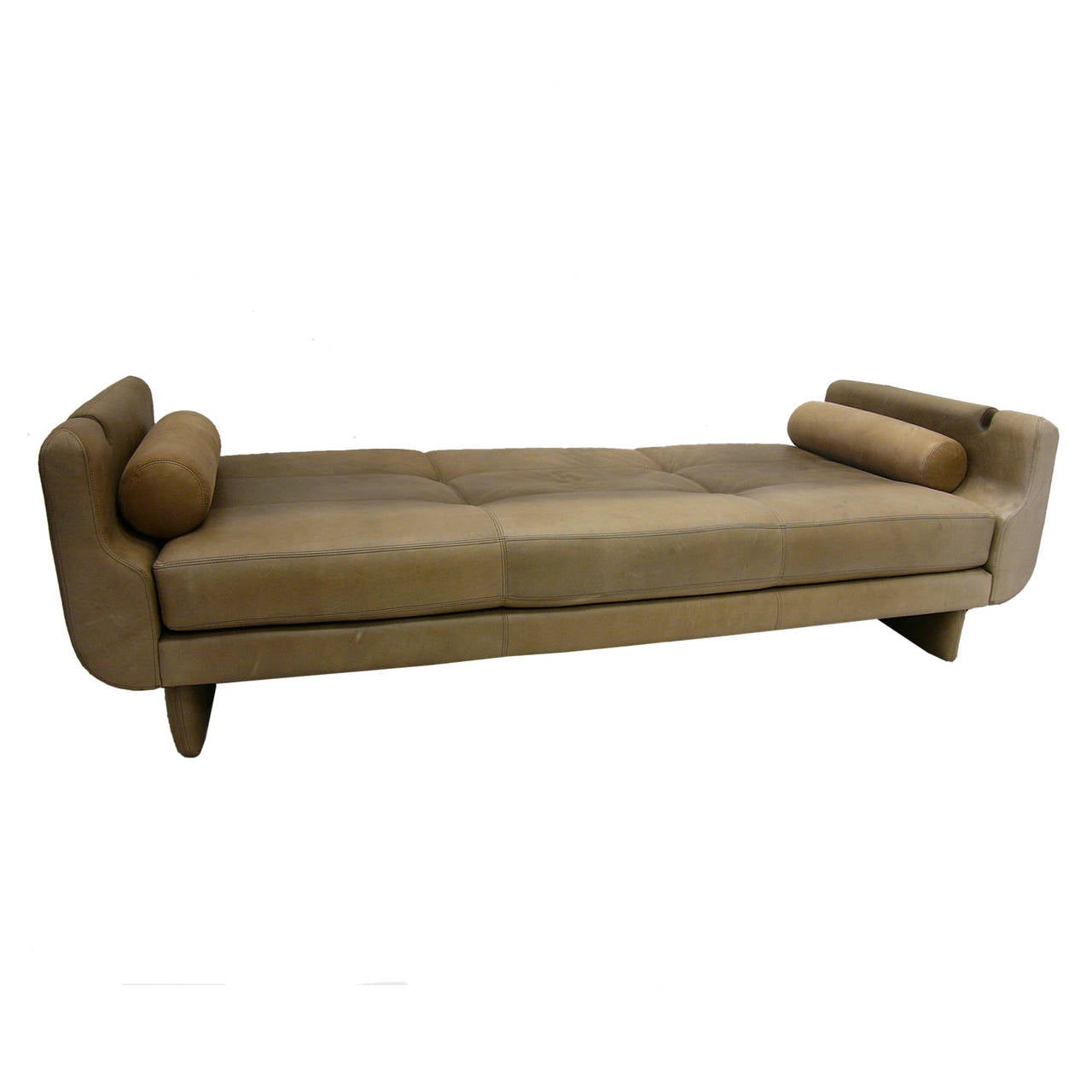 American Vladimir Kagan Matinee Sofa or Daybed in Brown Leather