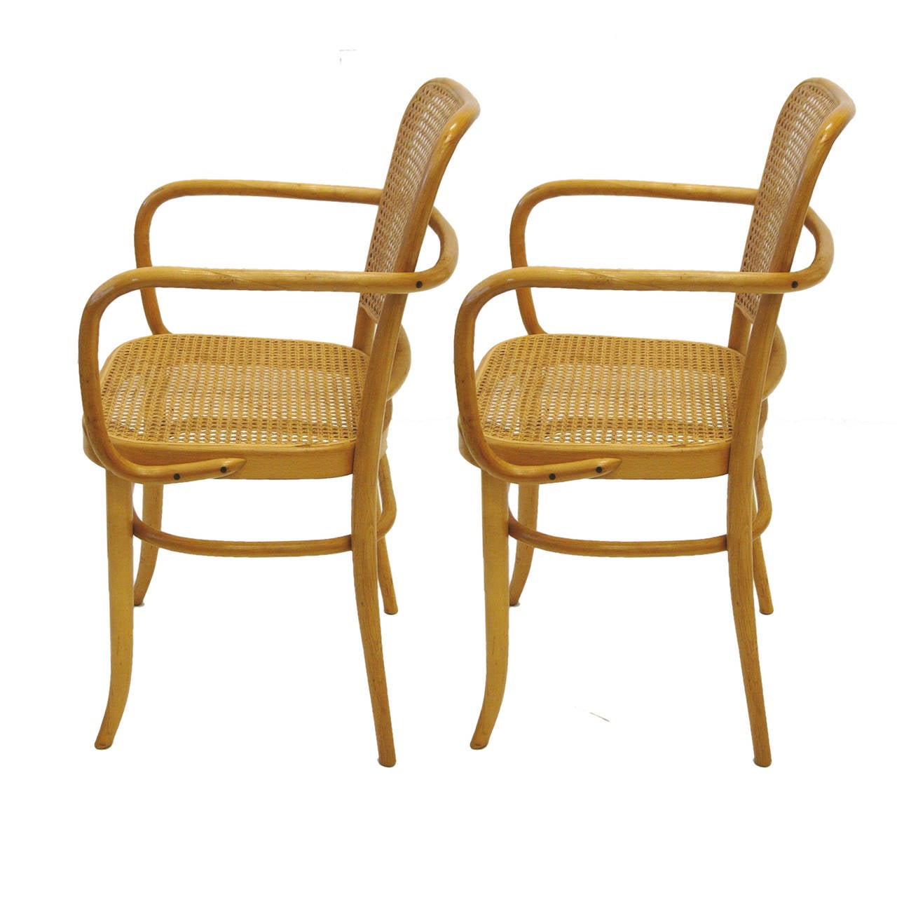 Czech Pair of Josef Hoffmann and Josef Frank Bentwood Chairs