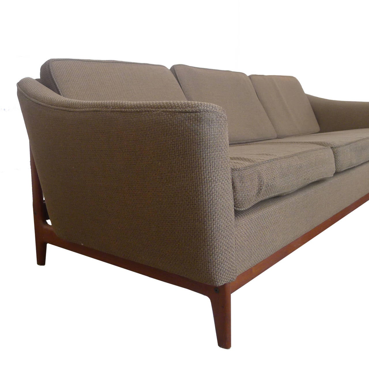 Teak Framed Dux Sofa designed by Folke Ohlsson In Good Condition In Hudson, NY