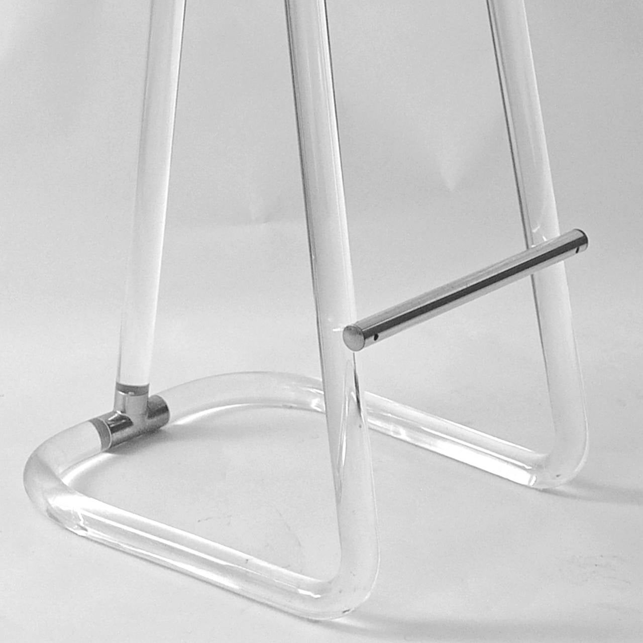 Stunning Swivel Sculptural Lucite Bar Stools attributed to Leon Frost In Excellent Condition In Hudson, NY