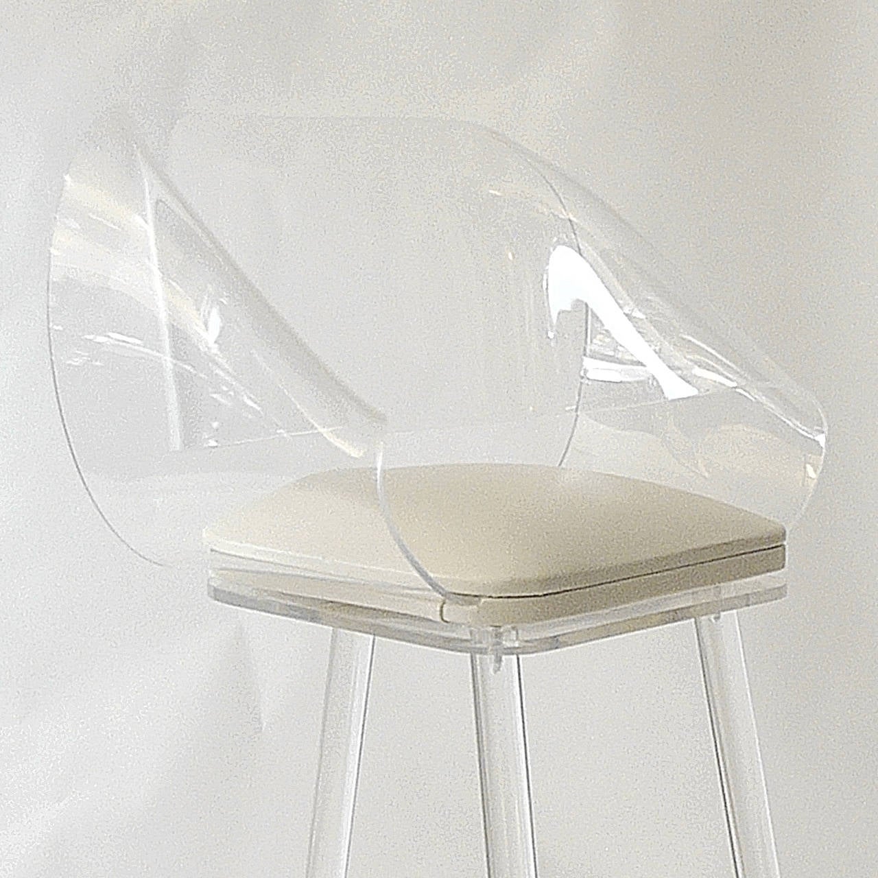 American Stunning Swivel Sculptural Lucite Bar Stools attributed to Leon Frost