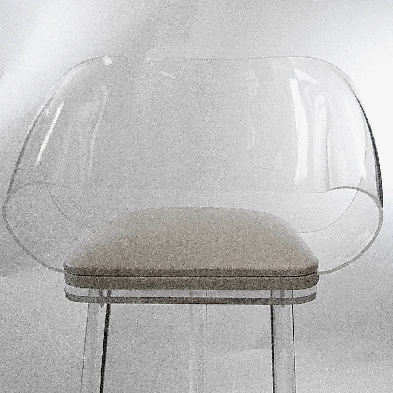Stunning Swivel Sculptural Lucite Bar Stools attributed to Leon Frost 2