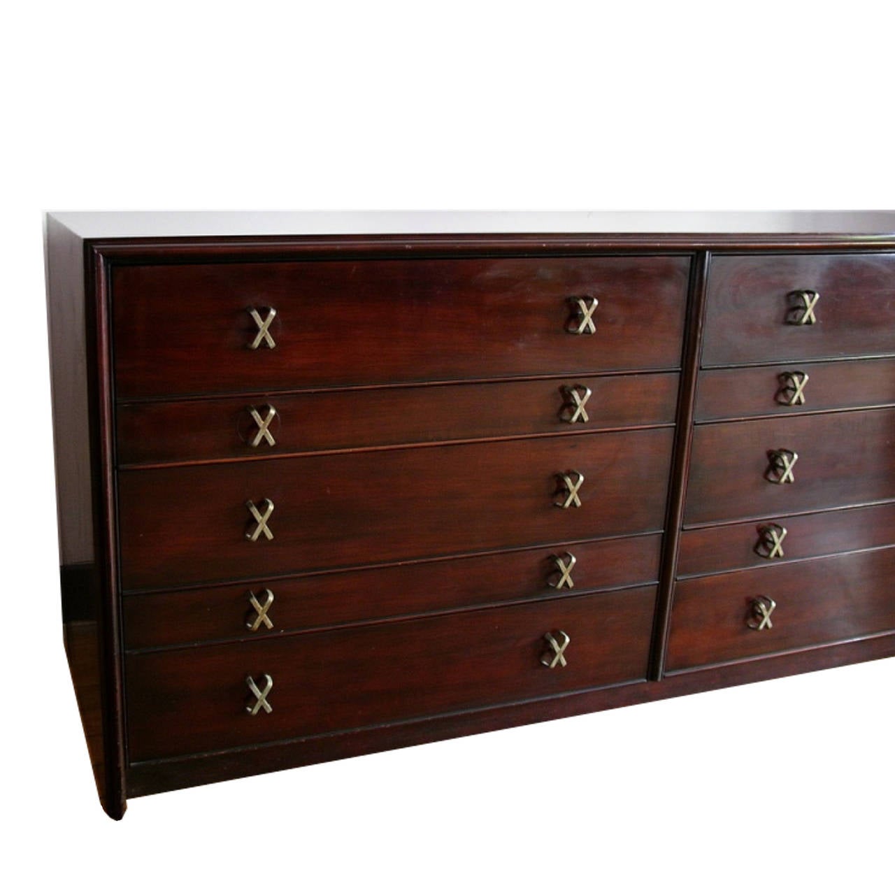 Beautiful all original dresser with brass X-pulls.