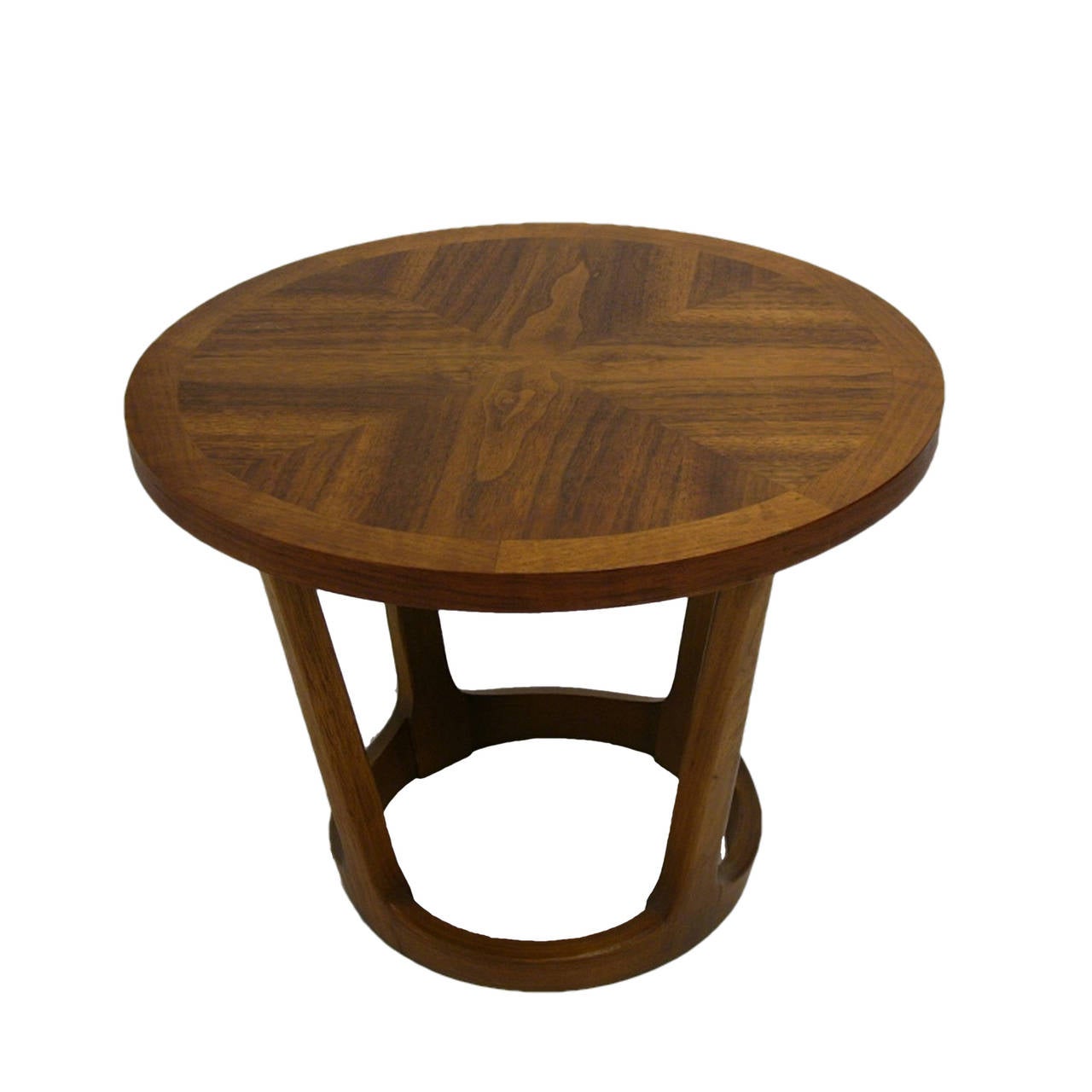 Decorative midcentury modern end table by Lane. beautiful detail on top.