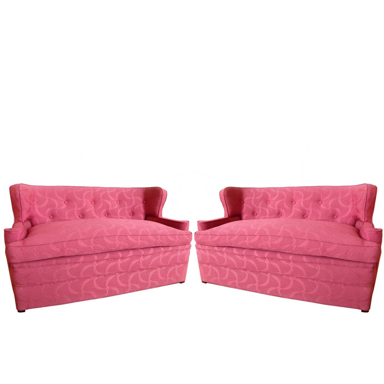 Stunning Pair of Hollywood Regency Singer and Sons Loveseats or Sofas