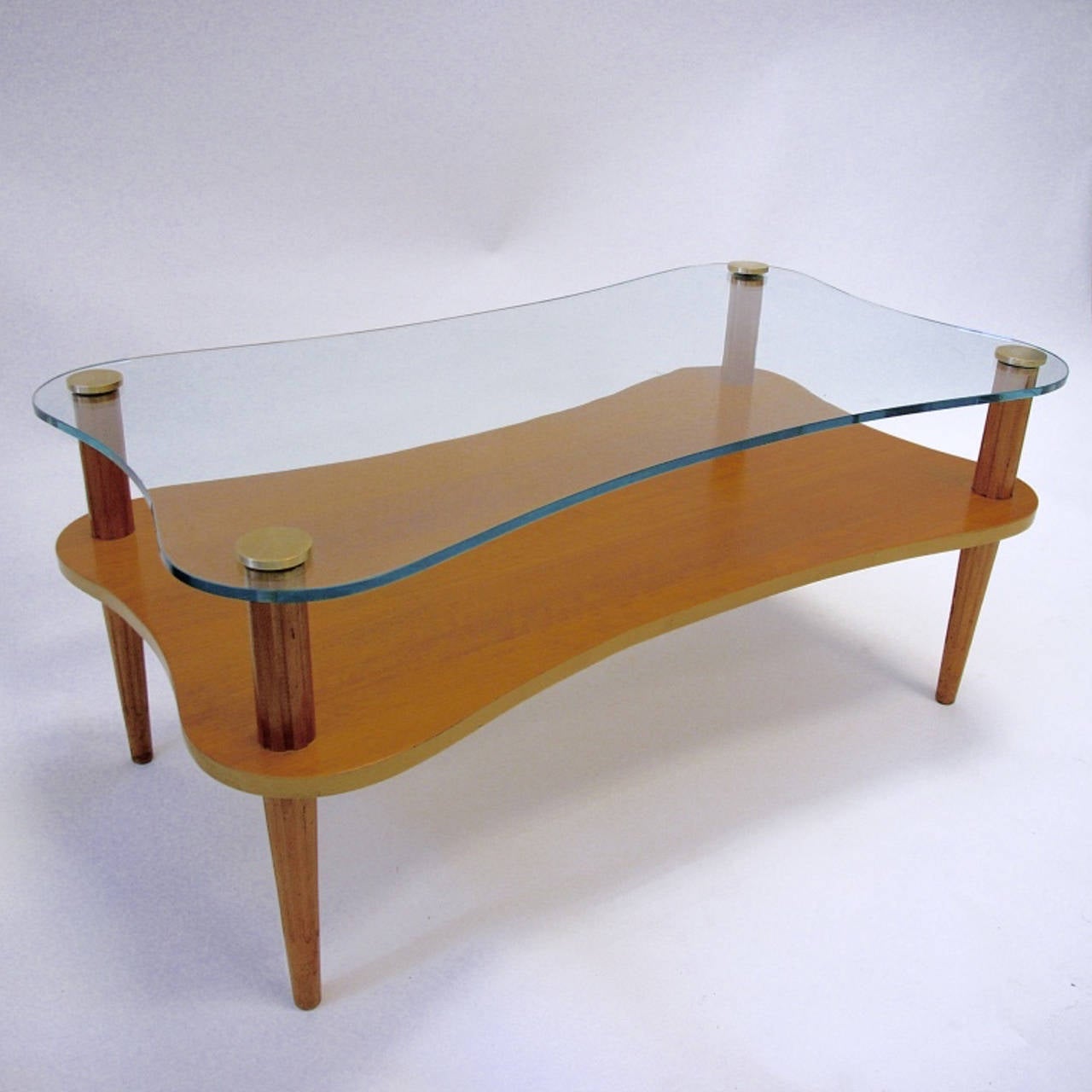 Mid-Century Modern Sculptural Bleached Mahogany Cloud Shaped Table in the Manner of Gilbert Rohde