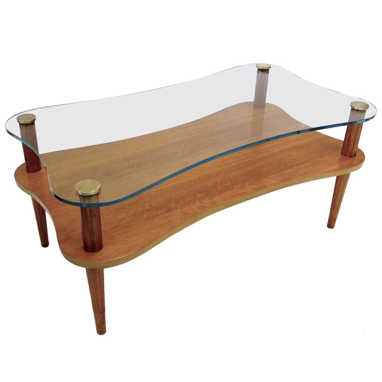 Sculptural Bleached Mahogany Cloud Shaped Table in the Manner of Gilbert Rohde