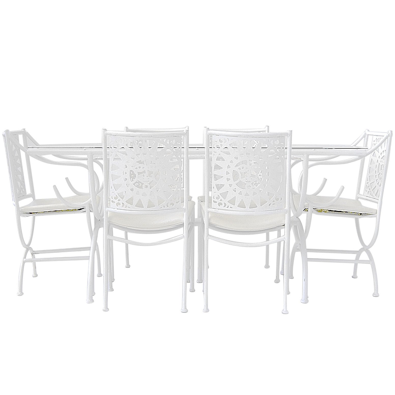 Arthur Umanoff for Shaver Howard Sun Patio Set with Table and Six Chairs