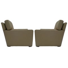 Handsome Pair of Newly Upholstered Art Deco Modernage Lounge Chairs