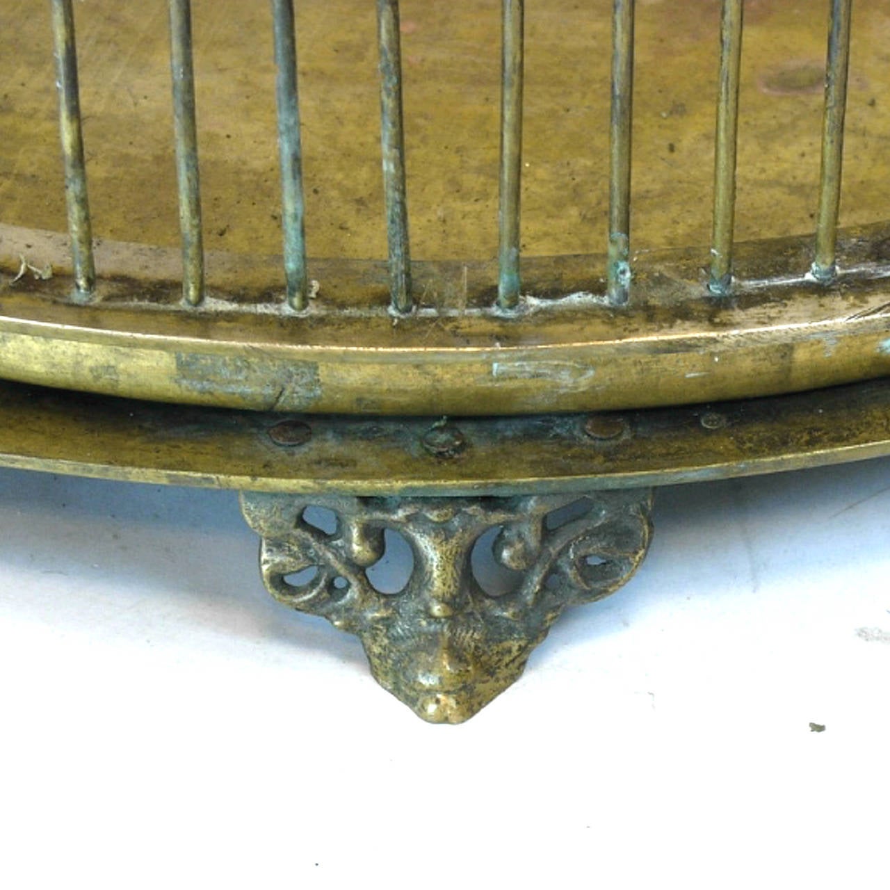 20th Century Monumental Four Foot Tall Brass Bird Cage