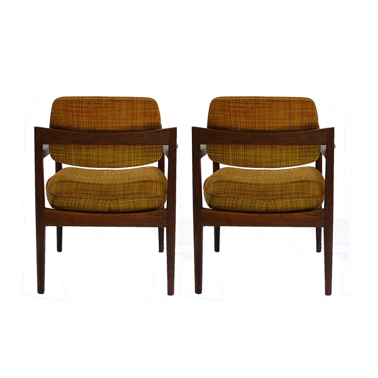 Pair of Teak Jens Risom Chairs In Good Condition In Hudson, NY