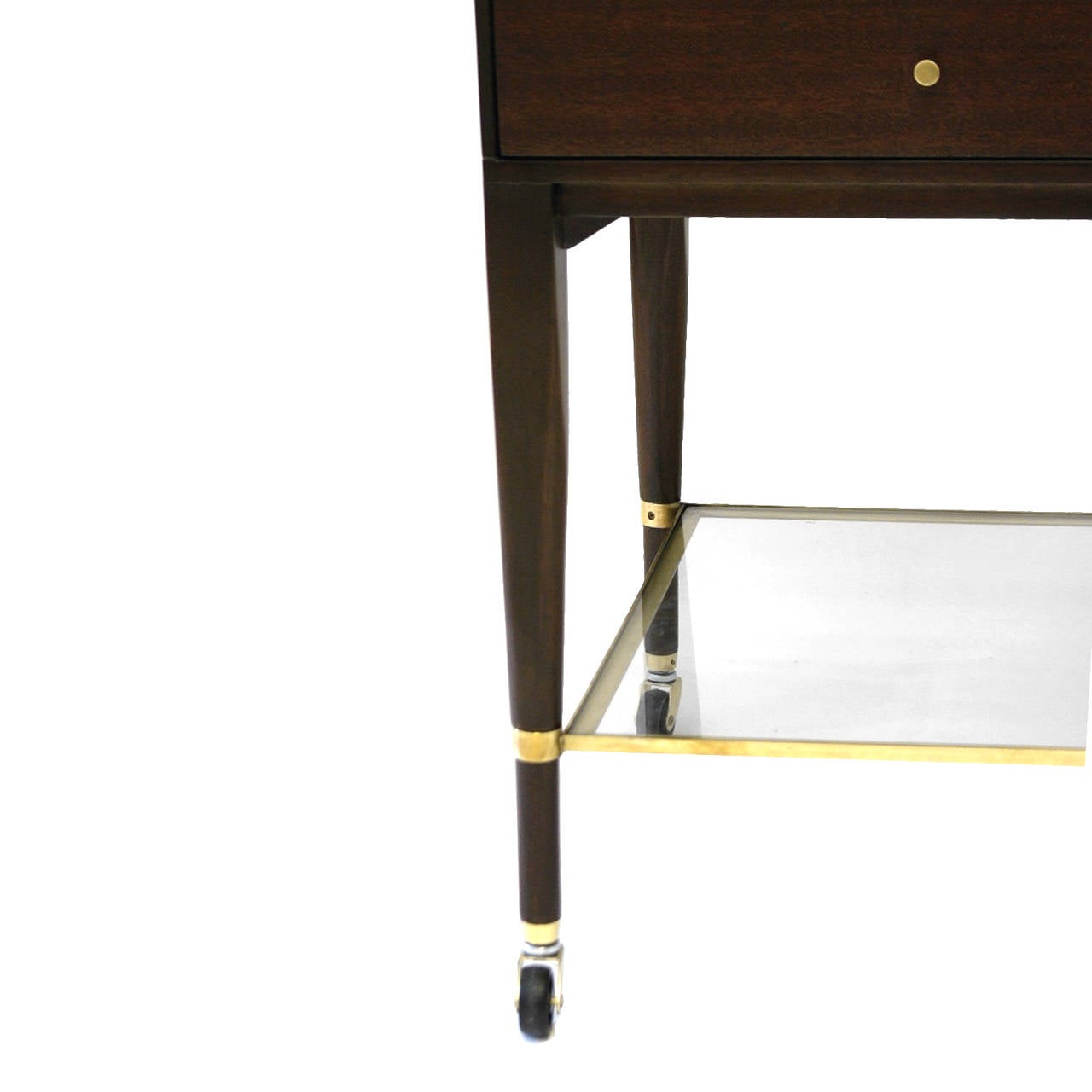 Mahogany Paul McCobb Flip-Top Extension Bar/Serving Cart for Calvin Furniture