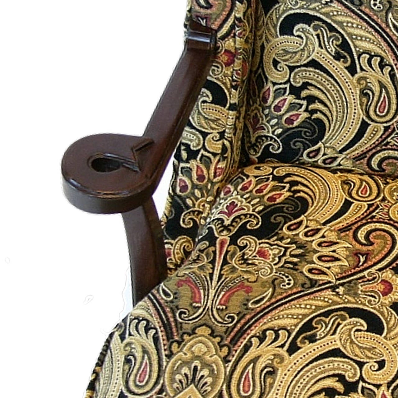 Stained Pair of Tommi Parzinger Chairs with Tapestry Upholstery for Charak