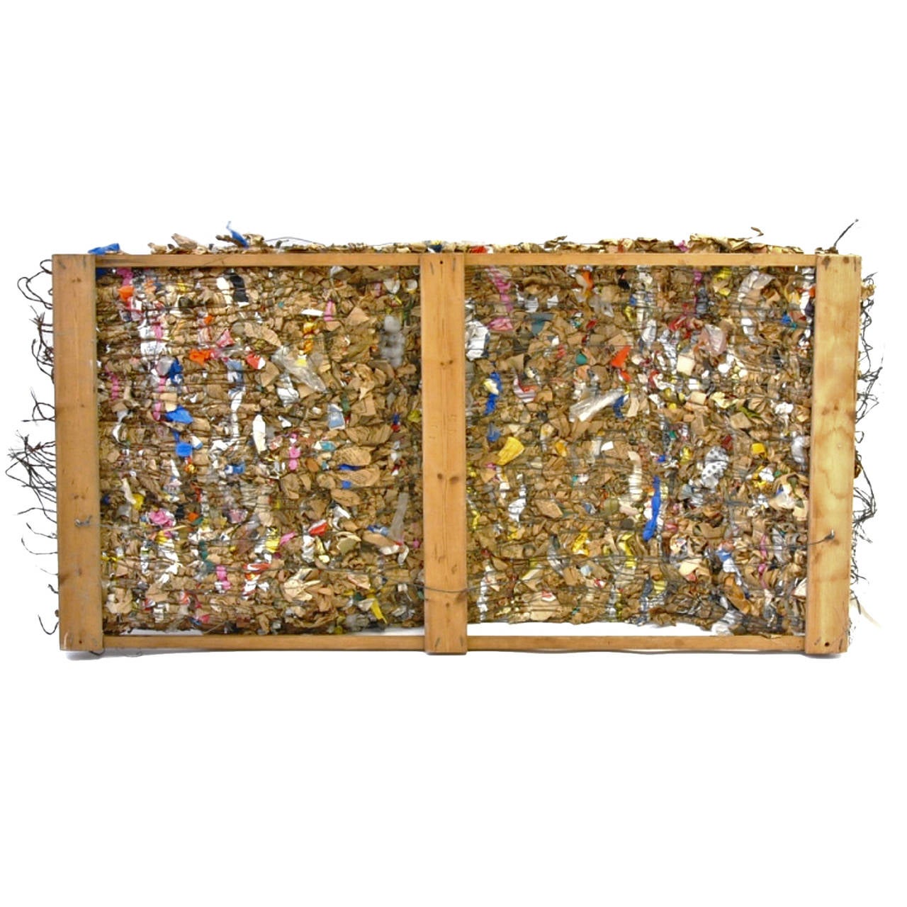 Amazing Abstract Woven Wire with Scrap Wall Sculpture, California, circa 1970s In Good Condition In Hudson, NY