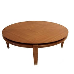 Paul Laszlo for Brown Saltman Round Coffee Table in Mahogany, Model 145