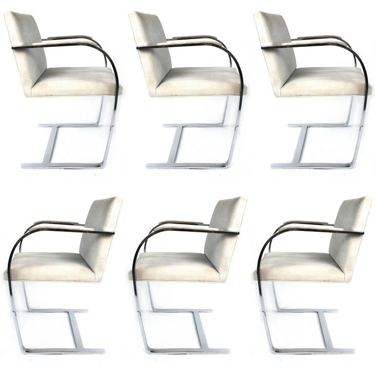Set of 6 Ludwig mies van der Rohe Brno Flat Bar Chairs
