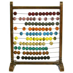 Vintage Early American Colorful Primitive Abacus
