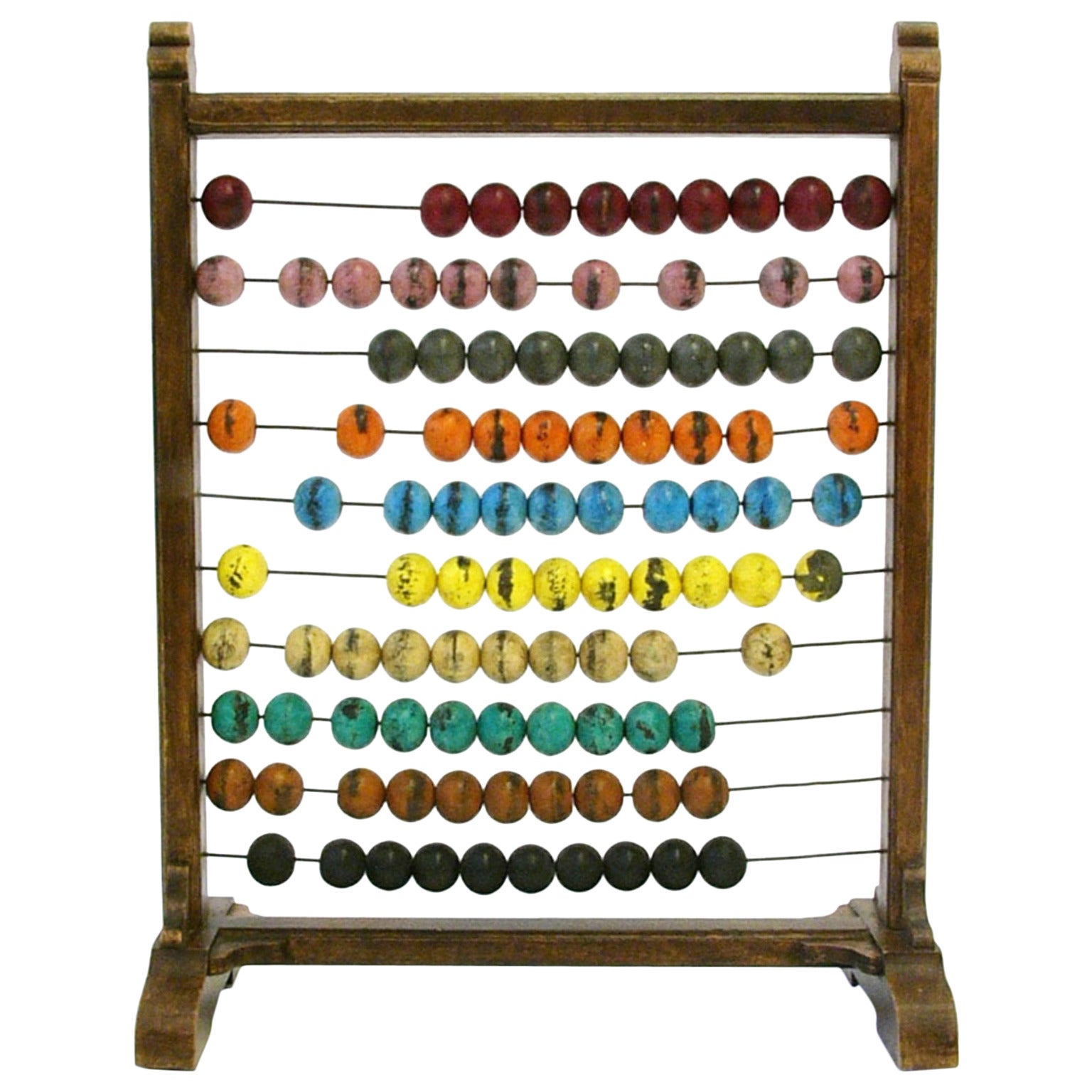 Early American Colorful Primitive Abacus
