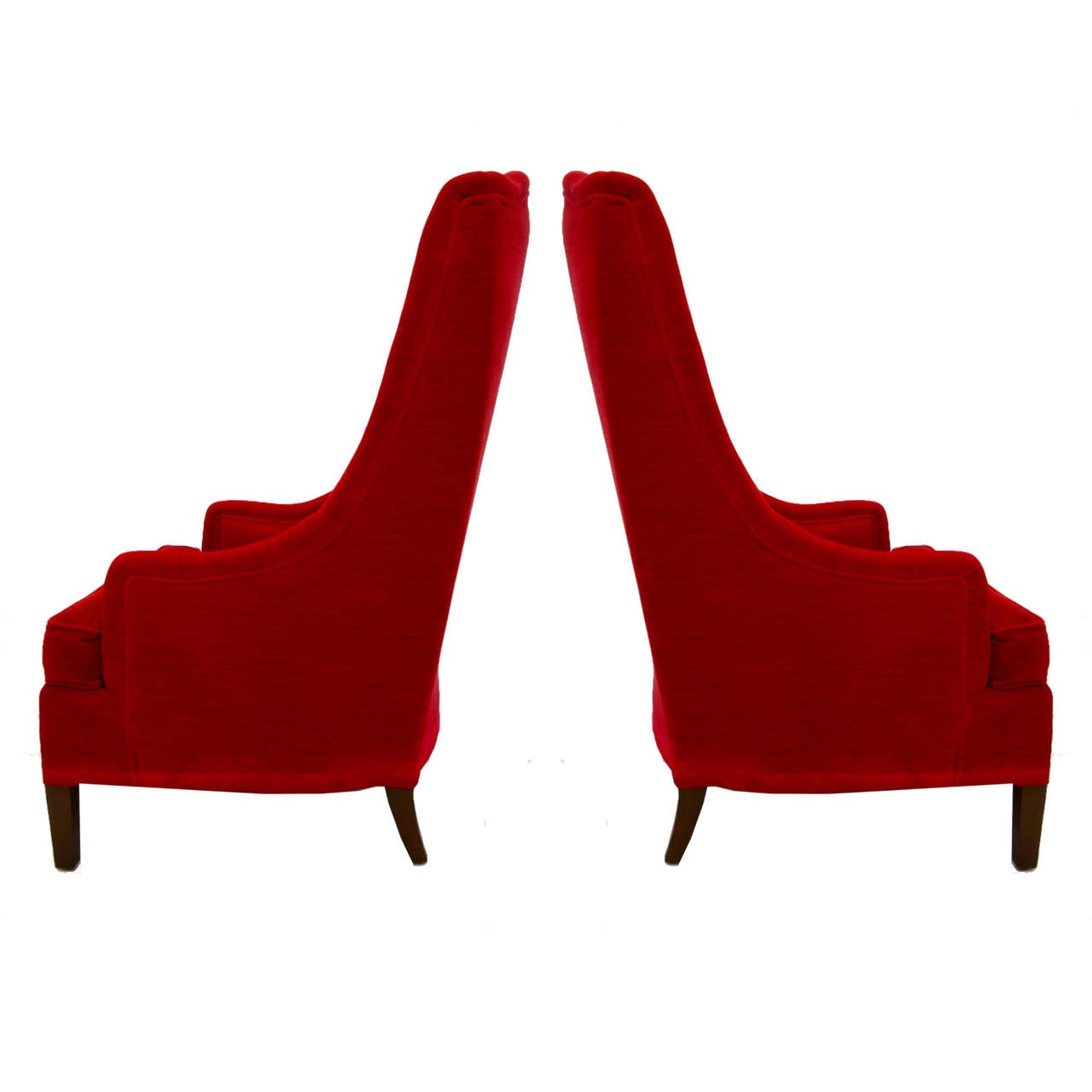 red velvet tufted chair