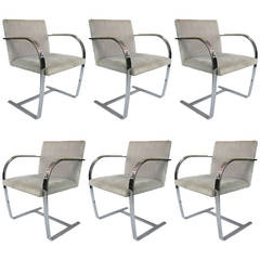 Set of 6 Ludwig mies van der Rohe Brno Flat Bar Chairs