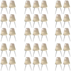 Set of 22 Charles Eames DSH Fiberglass Shell Chairs
