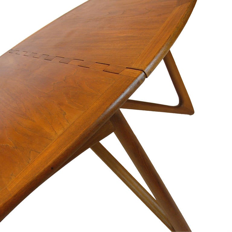 Mid-20th Century Sculptural Kurt Ostervig Teak Gate Leg Drop-Leaf Folding Dining Table