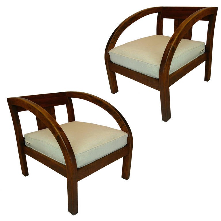 Stained Pair of Stunning Modernage Art Deco 