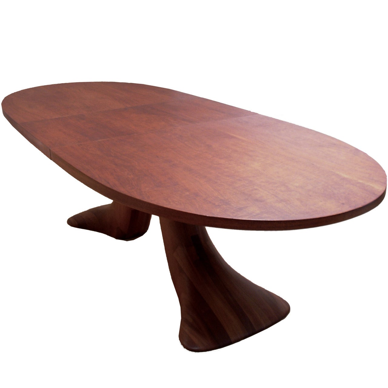 Sculptural Carved Base Mahogany Dining Table in the Manner of Wendell Castle