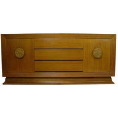 Bleached Mahogany Sideboard or Buffet w. Bodhi Tree attributed to James Mont