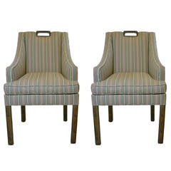 Handsome Pair of James Mont Tuxedo Occasional Armchairs or Dining Chairs 8