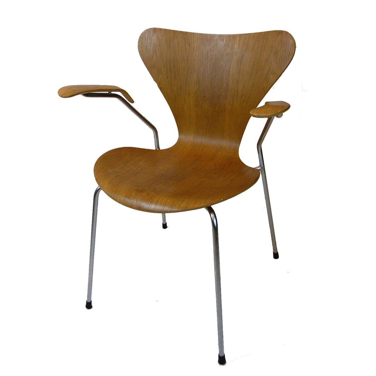 Danish Bent Plywood Oak Arne Jacobsen Series Seven-Arm Chairs for Fritz Hansen