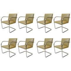 Set of Eight Tubular Brno Chairs by Mies van der Rohe for Knoll
