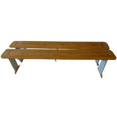 2 Swedish xix long wood benches