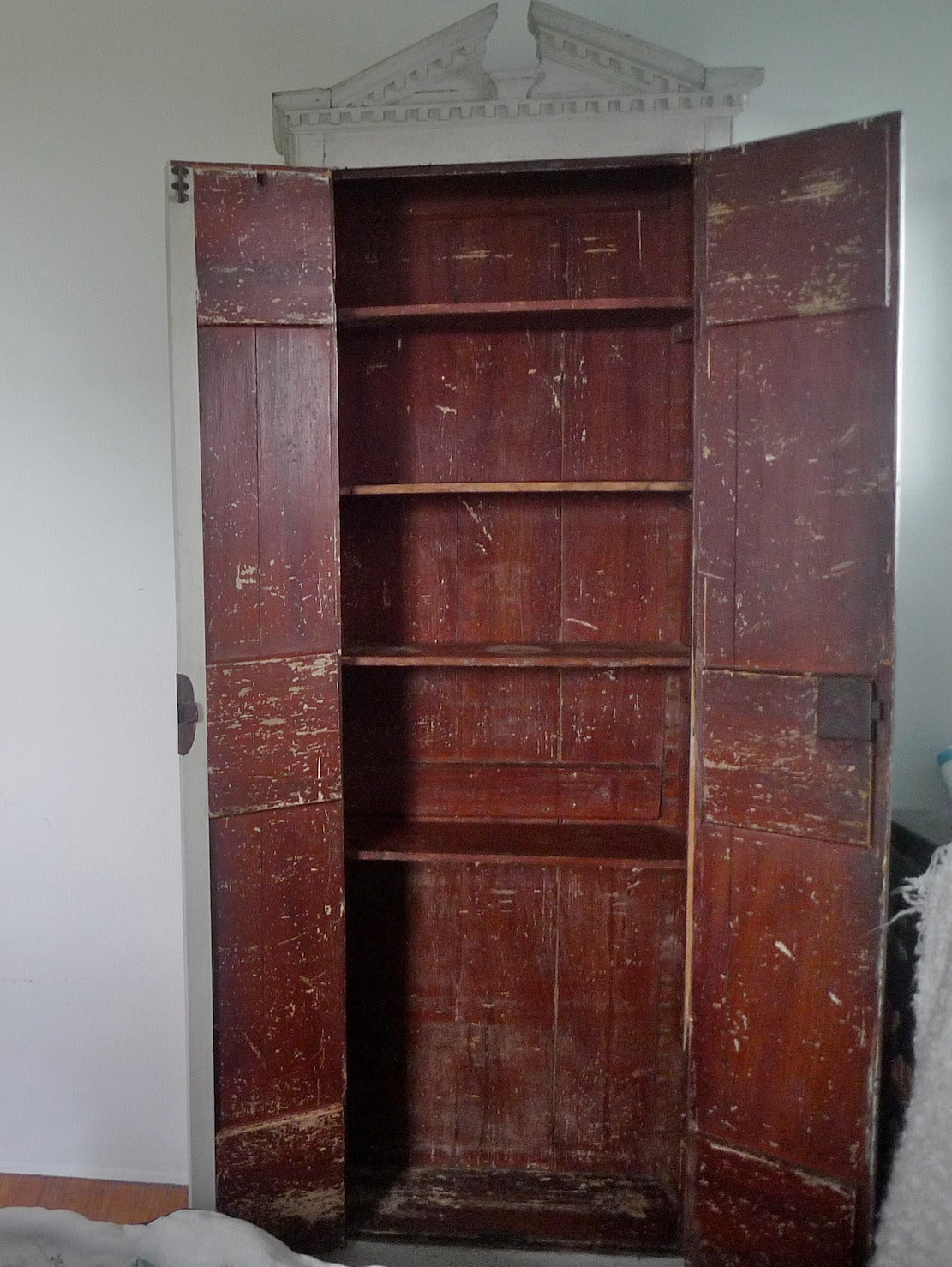 French Painted 19th Century Directoire Armoire In Distressed Condition In Santa Monica, CA
