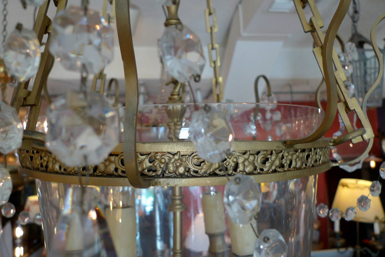 Glass French 1950s Bell Jar Chandelier