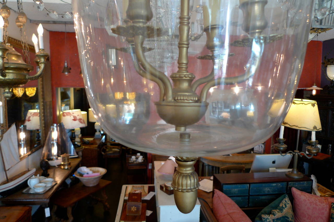 French 1950s Bell Jar Chandelier 1