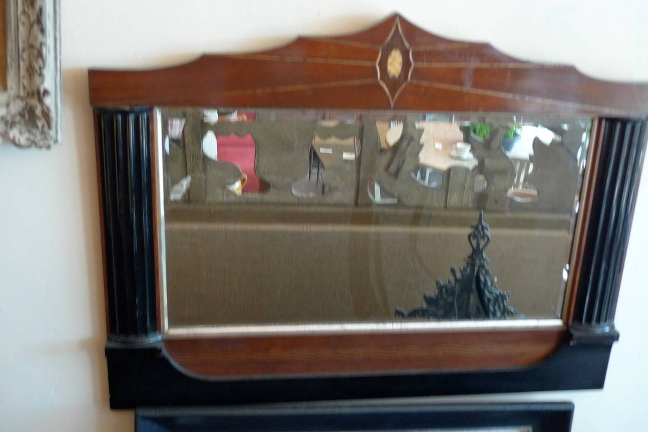 Italian 19th century columned decorative framed mirror, new beveled glass.
