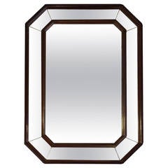 French Art Deco Wood Frame Mirror with Original Glass