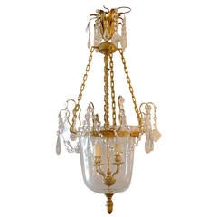 French 1950s Bell Jar Chandelier