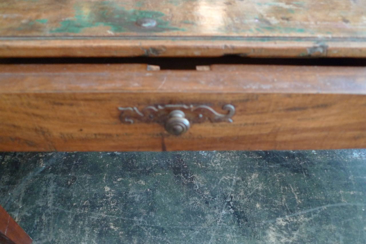 Fruitwood French 19th Century Farm Table With Two Side Drawers