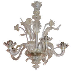 Italian 19th Century Murano Five-Arm Chandelier