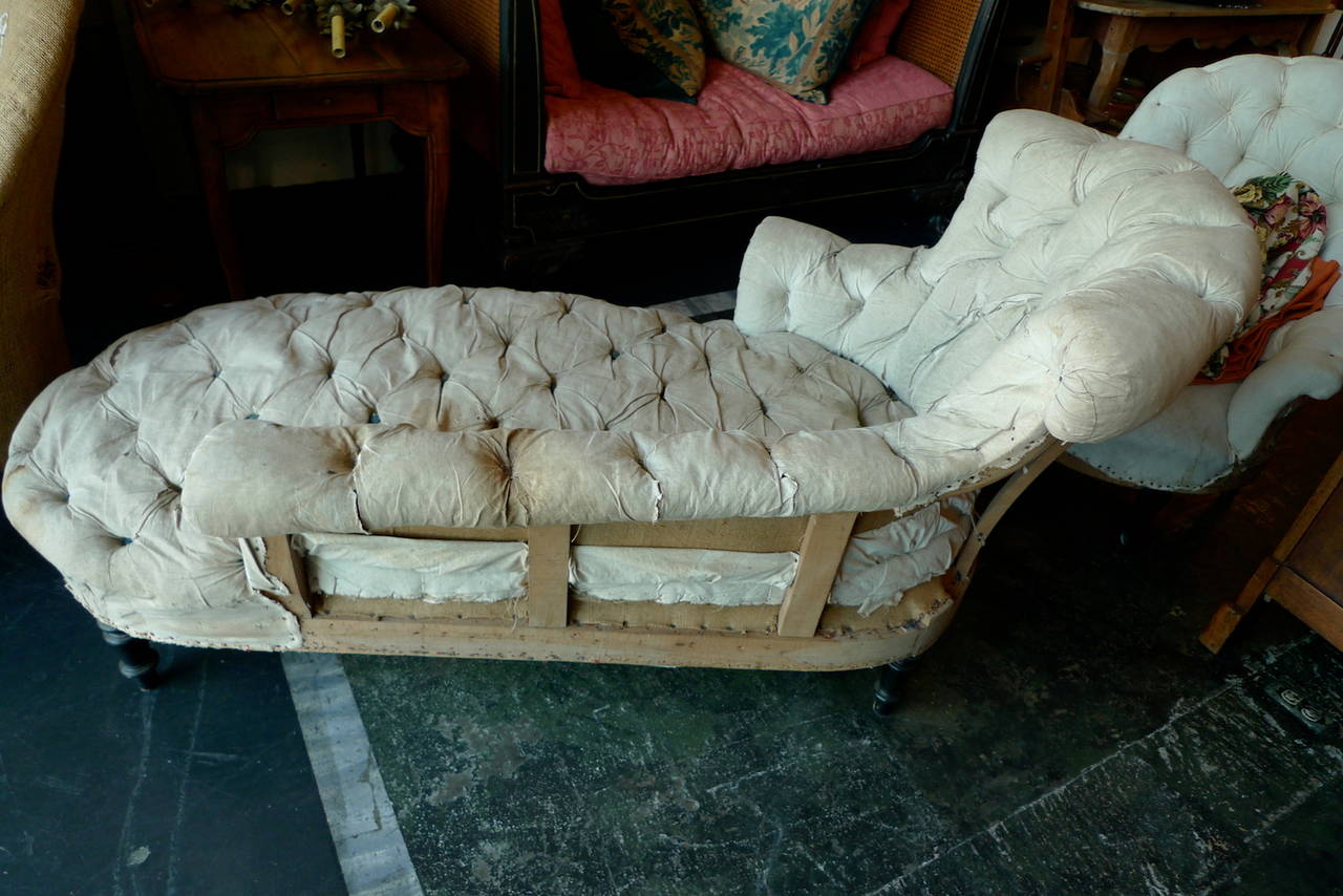 Mid-19th Century French 19th Century Napoleon III Chaise Longue