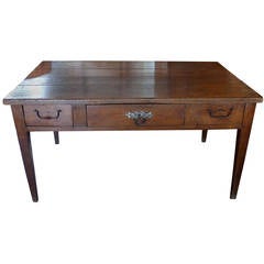 French 19th Century Three-Drawer Walnut Desk 1