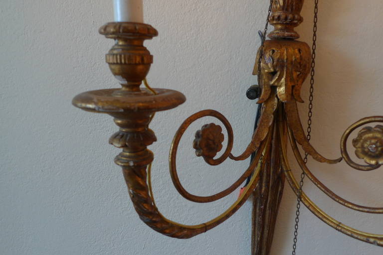 Pair of French Empire 19th Century Sconces In Good Condition In Santa Monica, CA